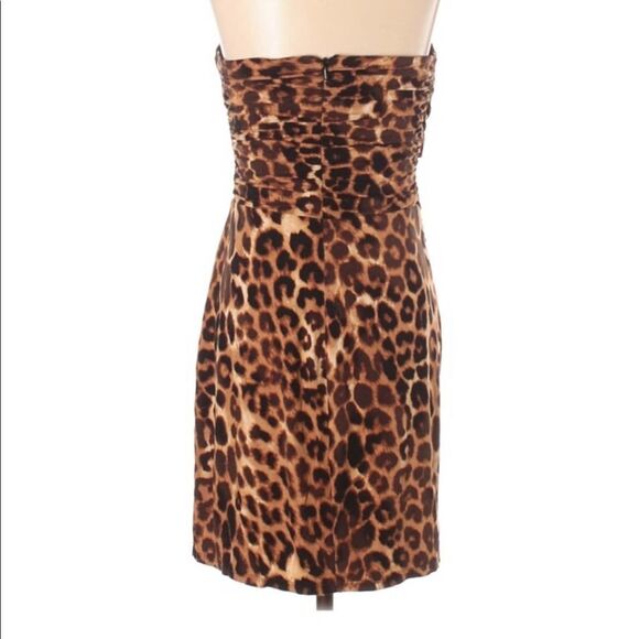Express Strapless Leopard Print Casual Dress Size Small - Picture 2 of 3